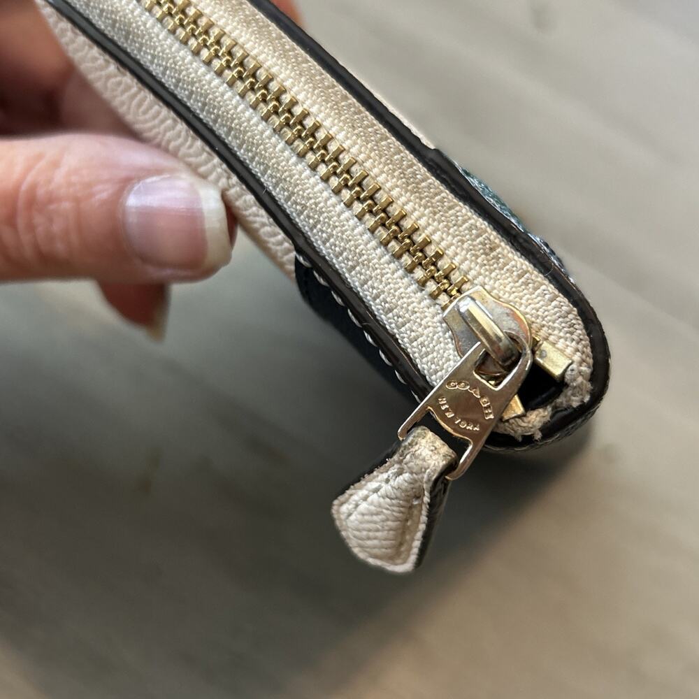 Coach Zip Around Wallet Sunset Bird Lake Motif *read* - Picture 4 of 11